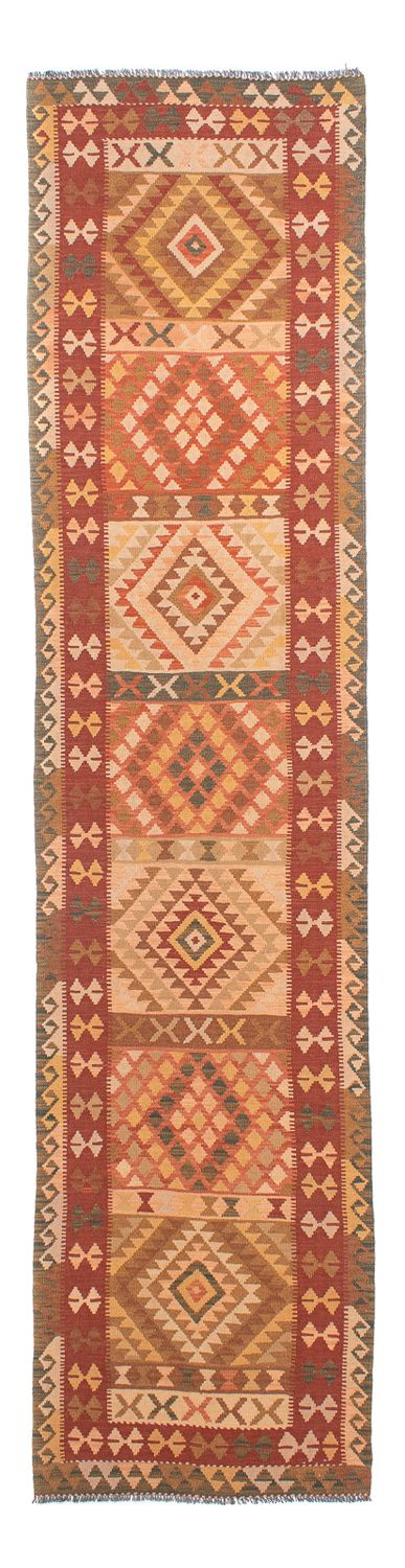 Løber Kelim Carpet - Splash - 397 x 95 cm - flerfarvet