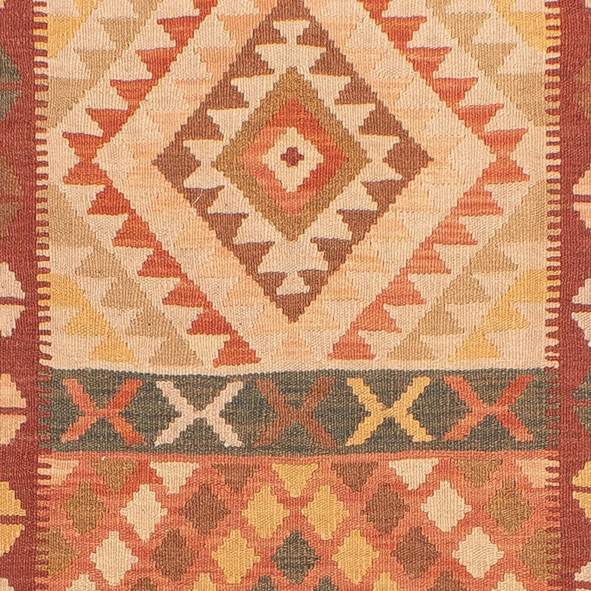 Løber Kelim Carpet - Splash - 397 x 95 cm - flerfarvet