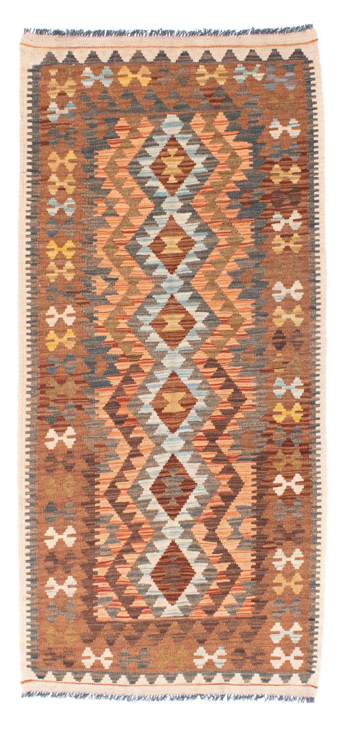 Løber Kelim-tæppe - orientalsk - 199 x 88 cm - lys brun