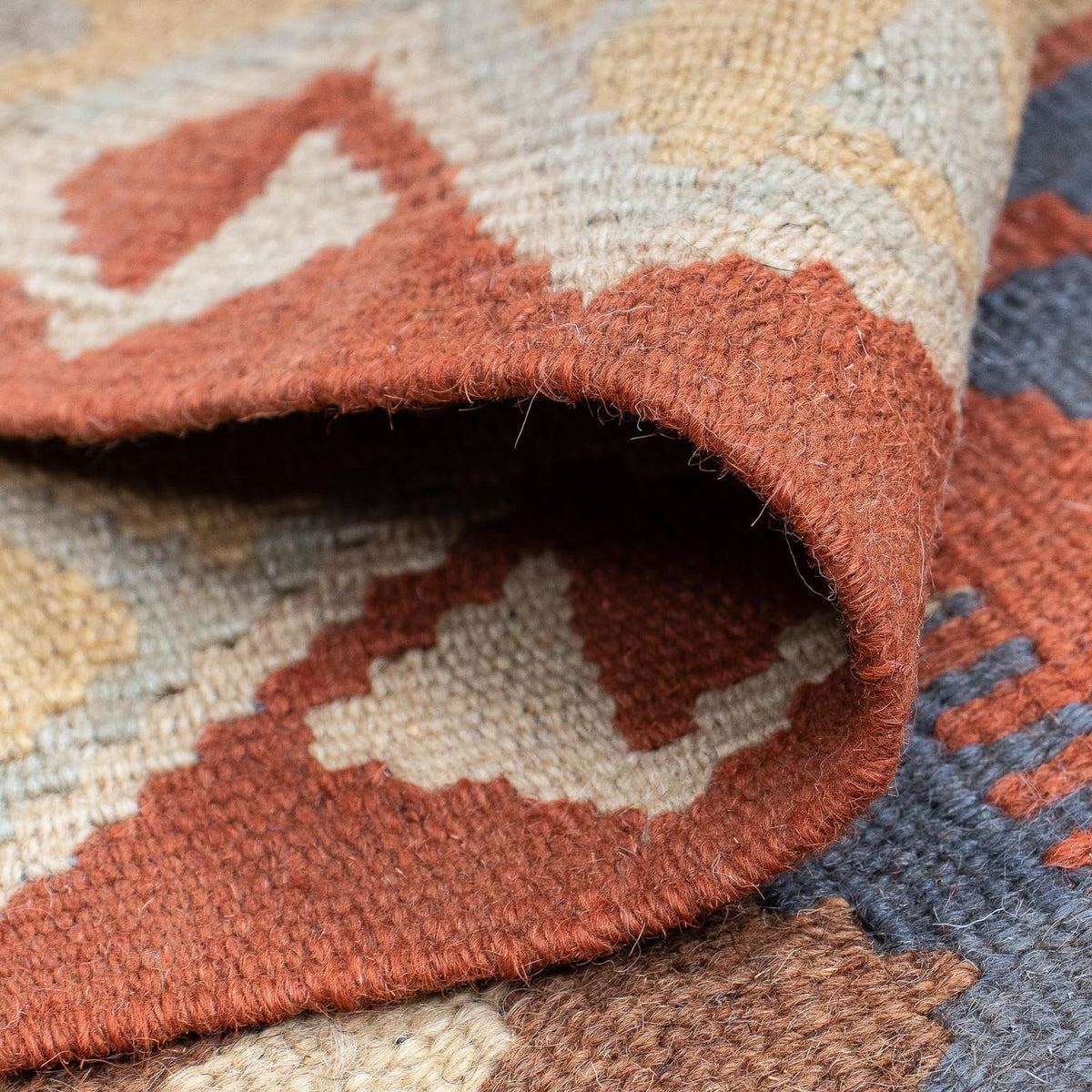 Løber Kelim Carpet - Splash - 182 x 61 cm - rust