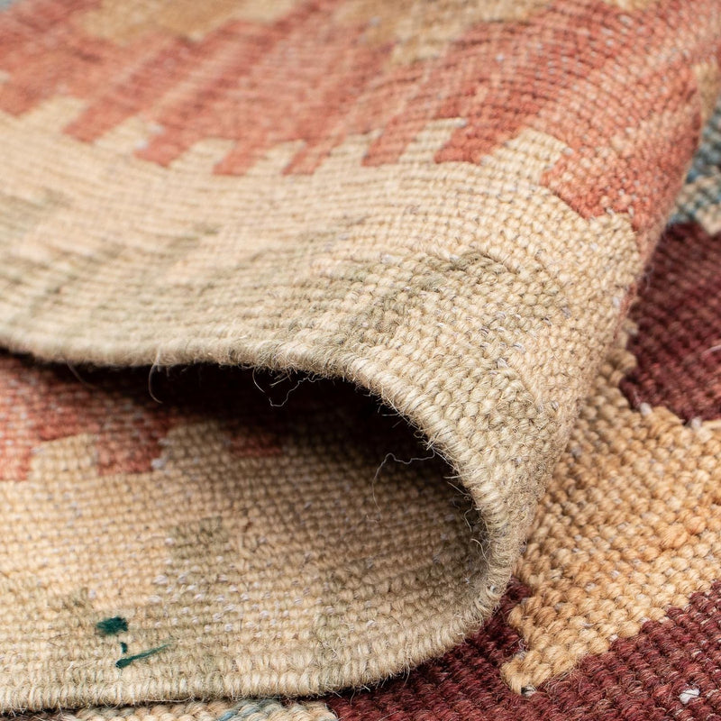 Løber Kelim Carpet - Splash - 202 x 67 cm - lysrød