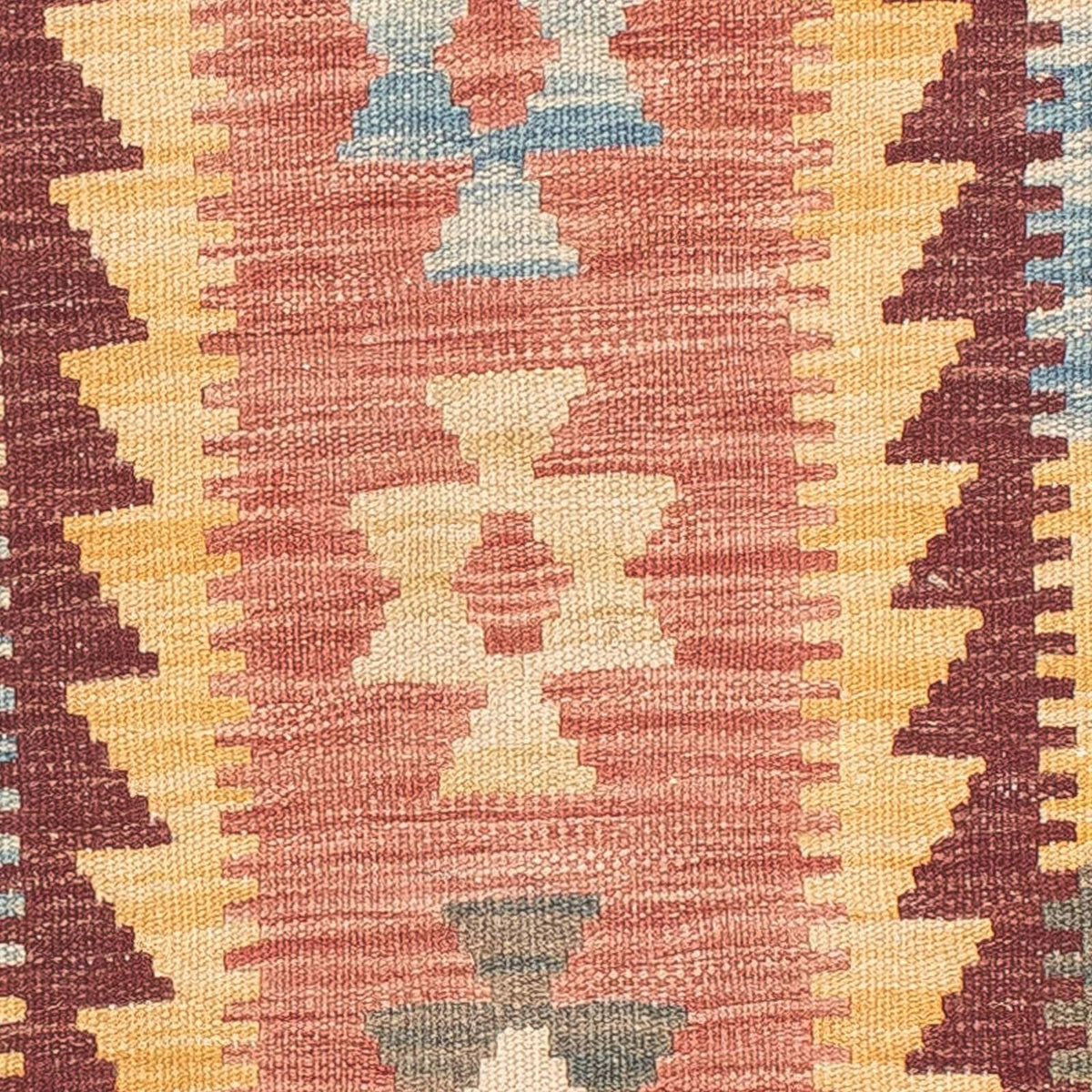 Løber Kelim Carpet - Splash - 200 x 65 cm - lysrød