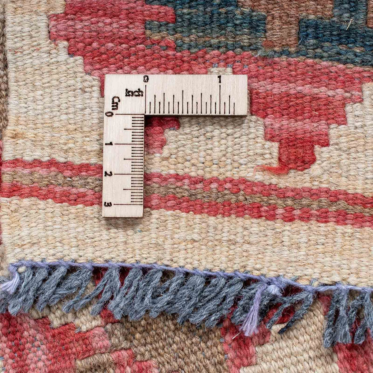 Løber Kelim Carpet - Splash - 203 x 60 cm - lysrød