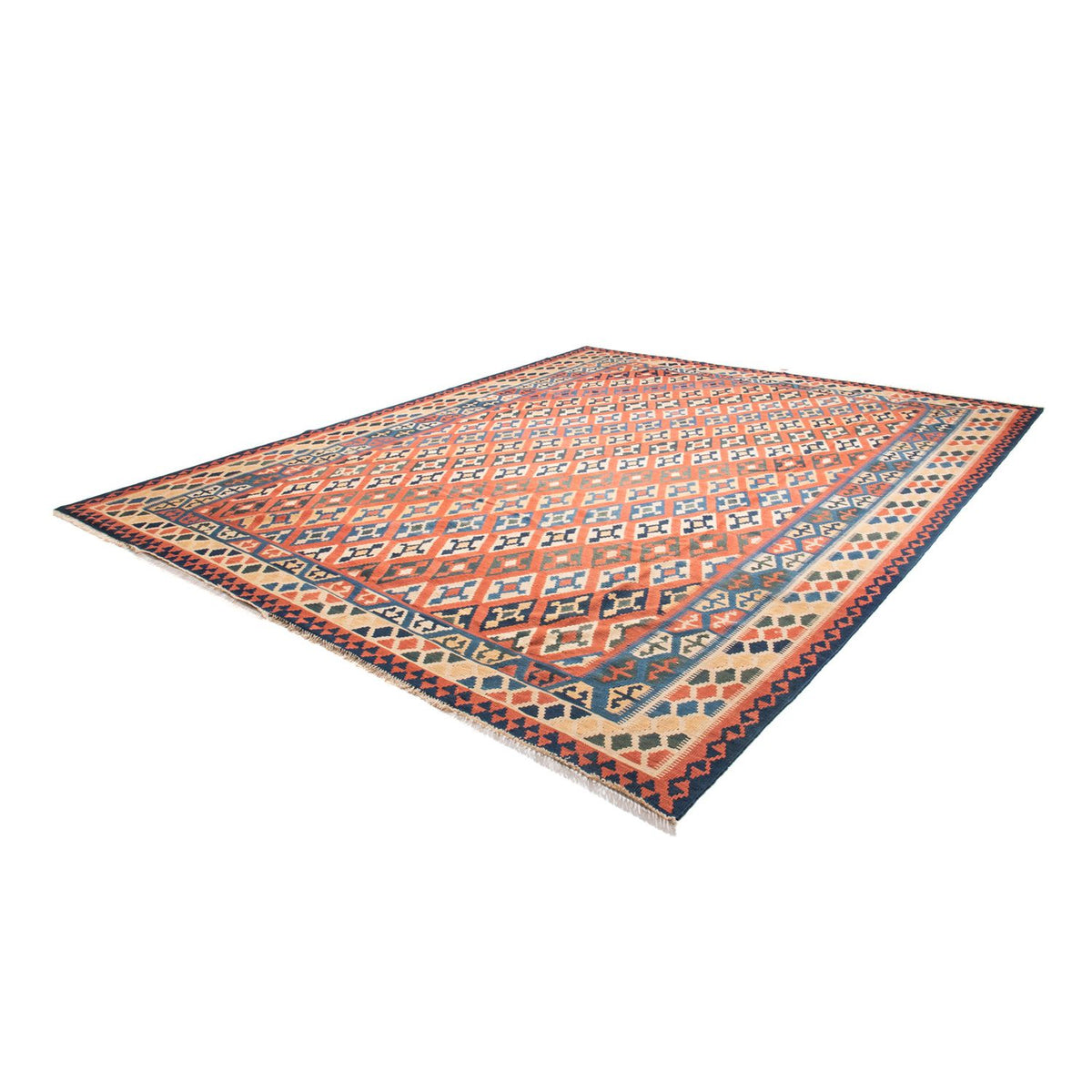 Kelim-tæppe - orientalsk - 388 x 308 cm - flerfarvet