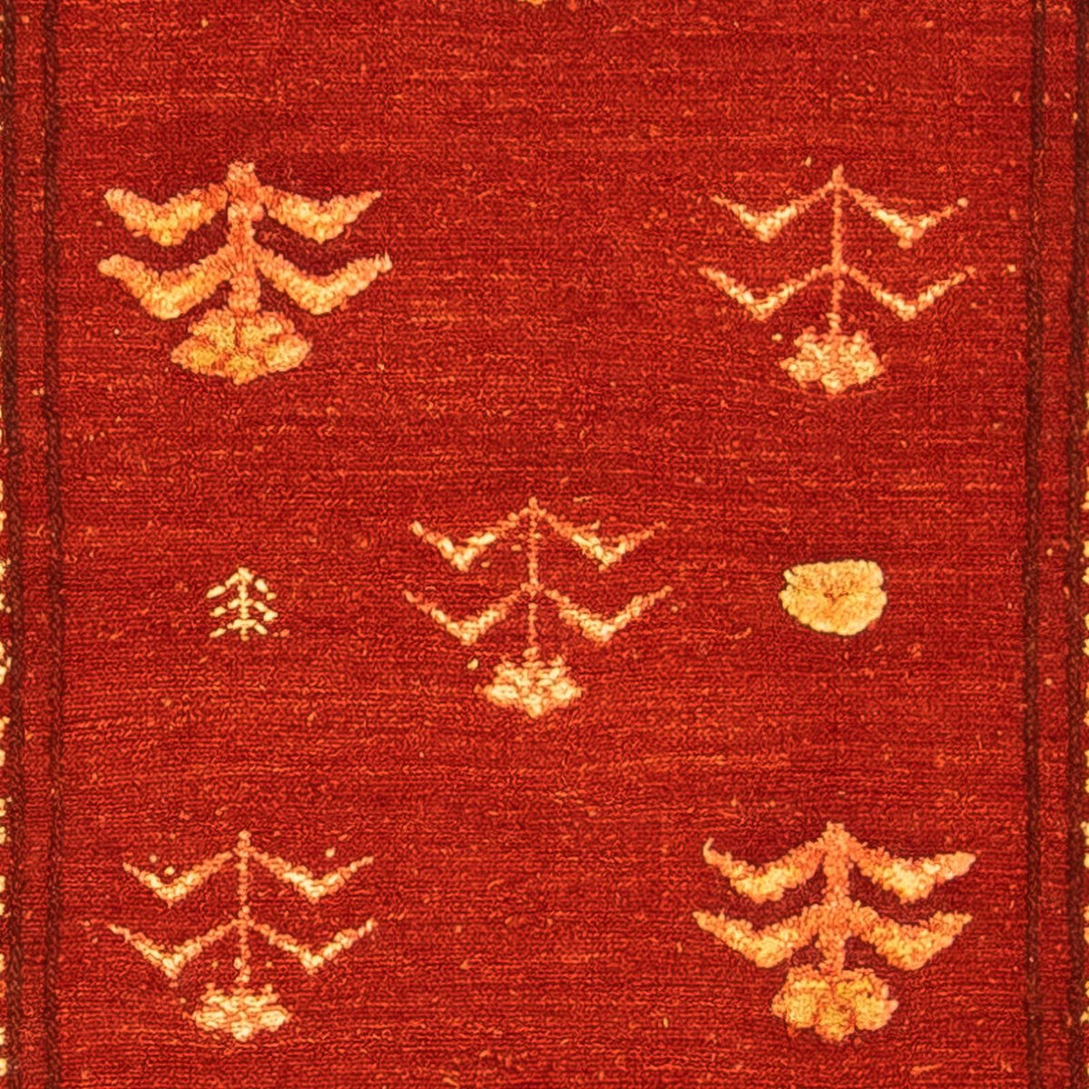 Gabbeh Tæppe - Loribaft Persisk - 150 x 97 cm - mørkerød