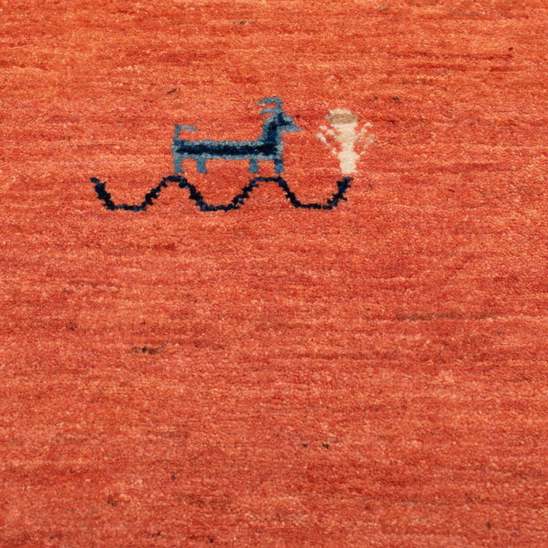 Gabbeh Tæppe - Loribaft Persisk - 130 x 80 cm - lysrød