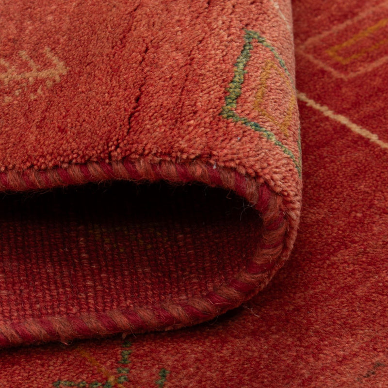 Gabbeh Tæppe - Loribaft Persisk - 146 x 68 cm - lysrød