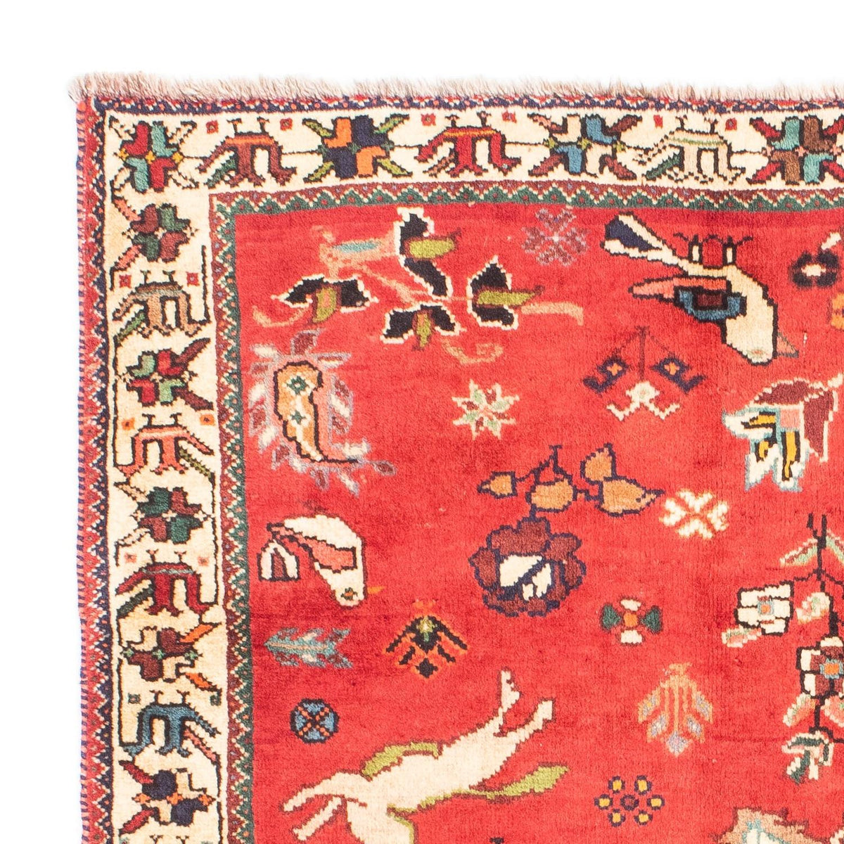 Persisk tæppe - Nomadisk - 162 x 120 cm - mørkerød