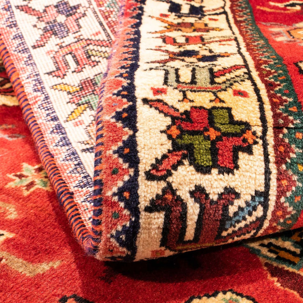 Persisk tæppe - Nomadisk - 162 x 120 cm - mørkerød