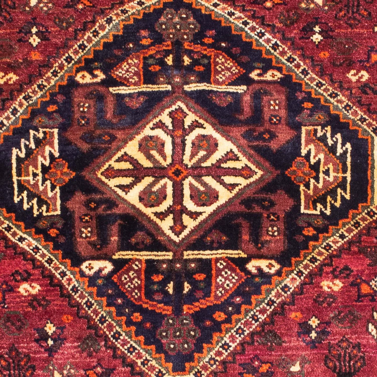 Persisk tæppe - Nomadisk - 160 x 125 cm - mørkerød
