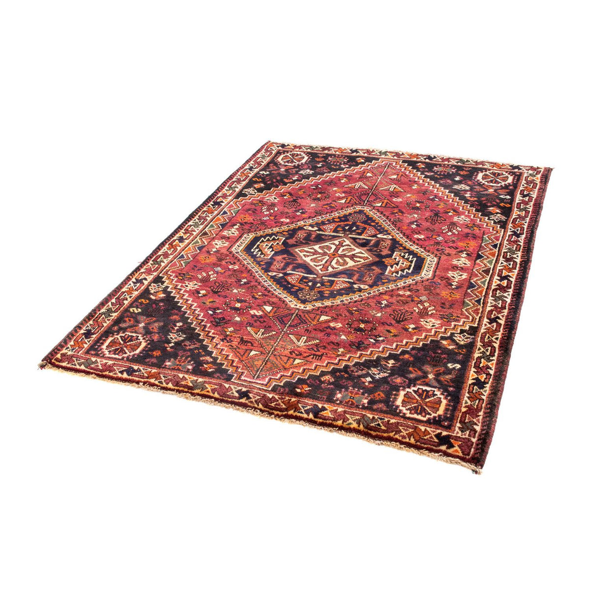 Persisk tæppe - Nomadisk - 160 x 125 cm - mørkerød