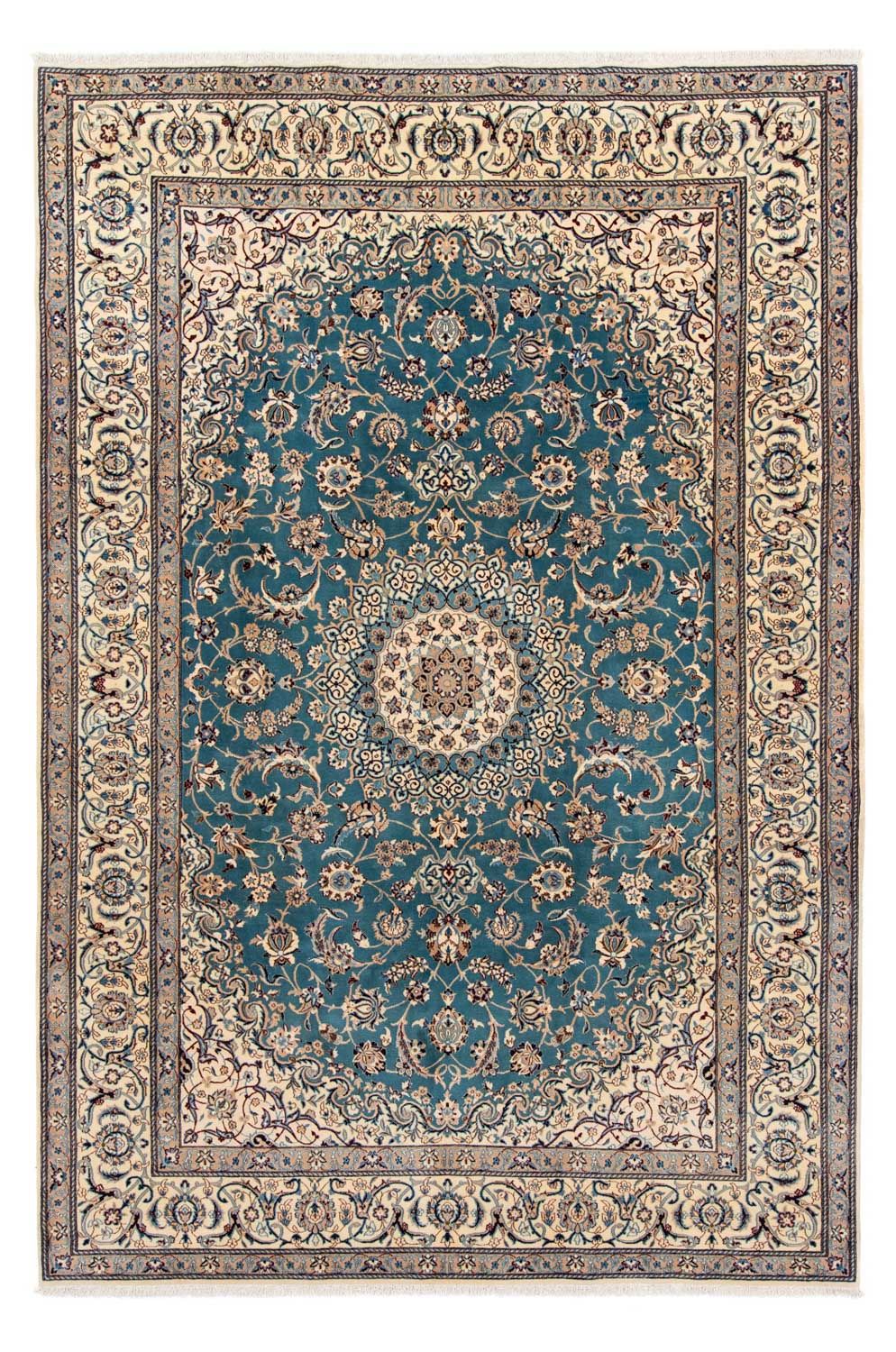 Persisk tæppe - Nain - 315 x 204 cm - havblå