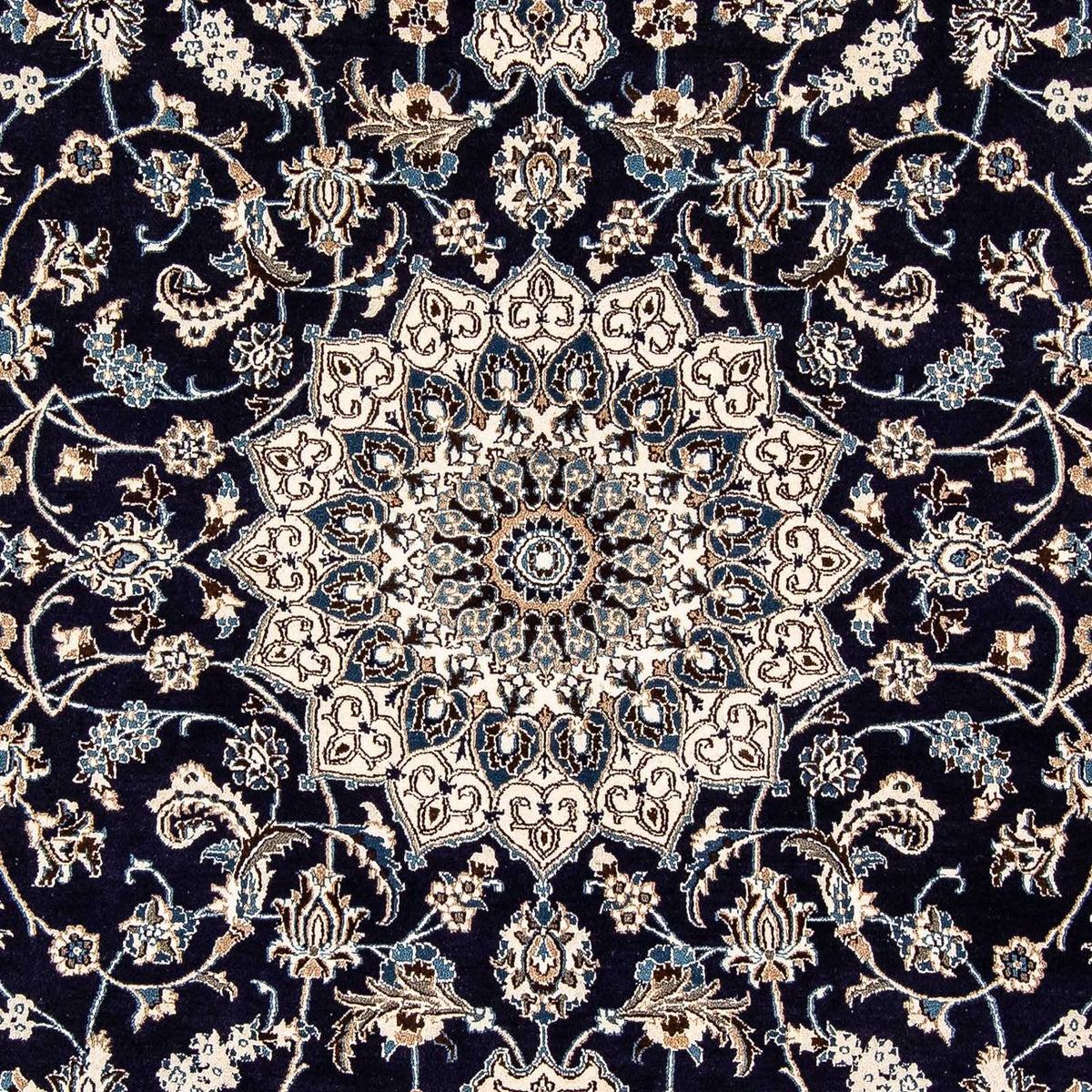 Persisk tæppe - Nain - 297 x 194 cm - mørkeblå