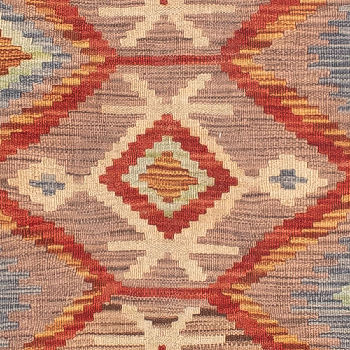 Løber Kelim Carpet - Splash - 298 x 77 cm - rød