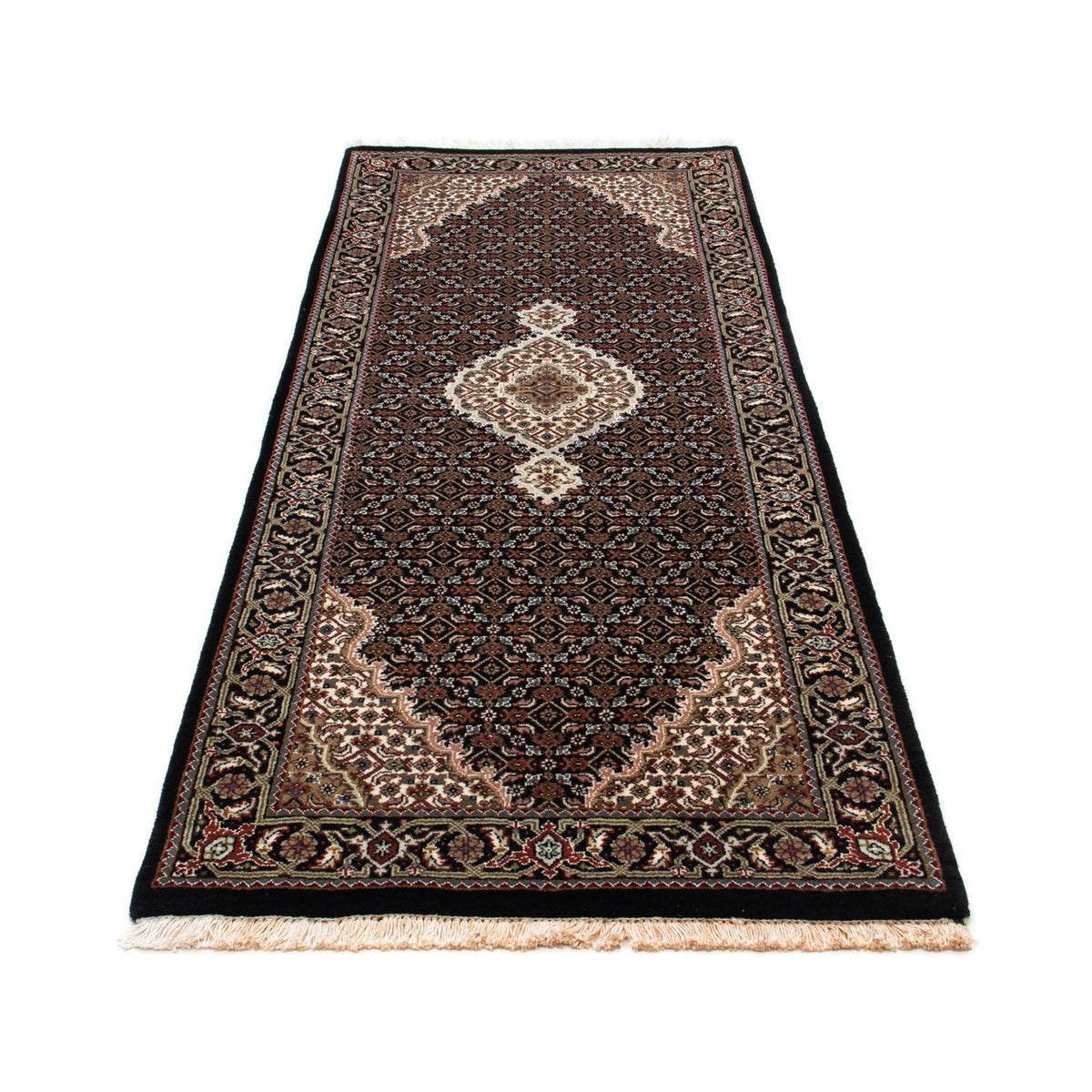 Løber Persisk tæppe - Tabriz - 195 x 79 cm - mørkeblå