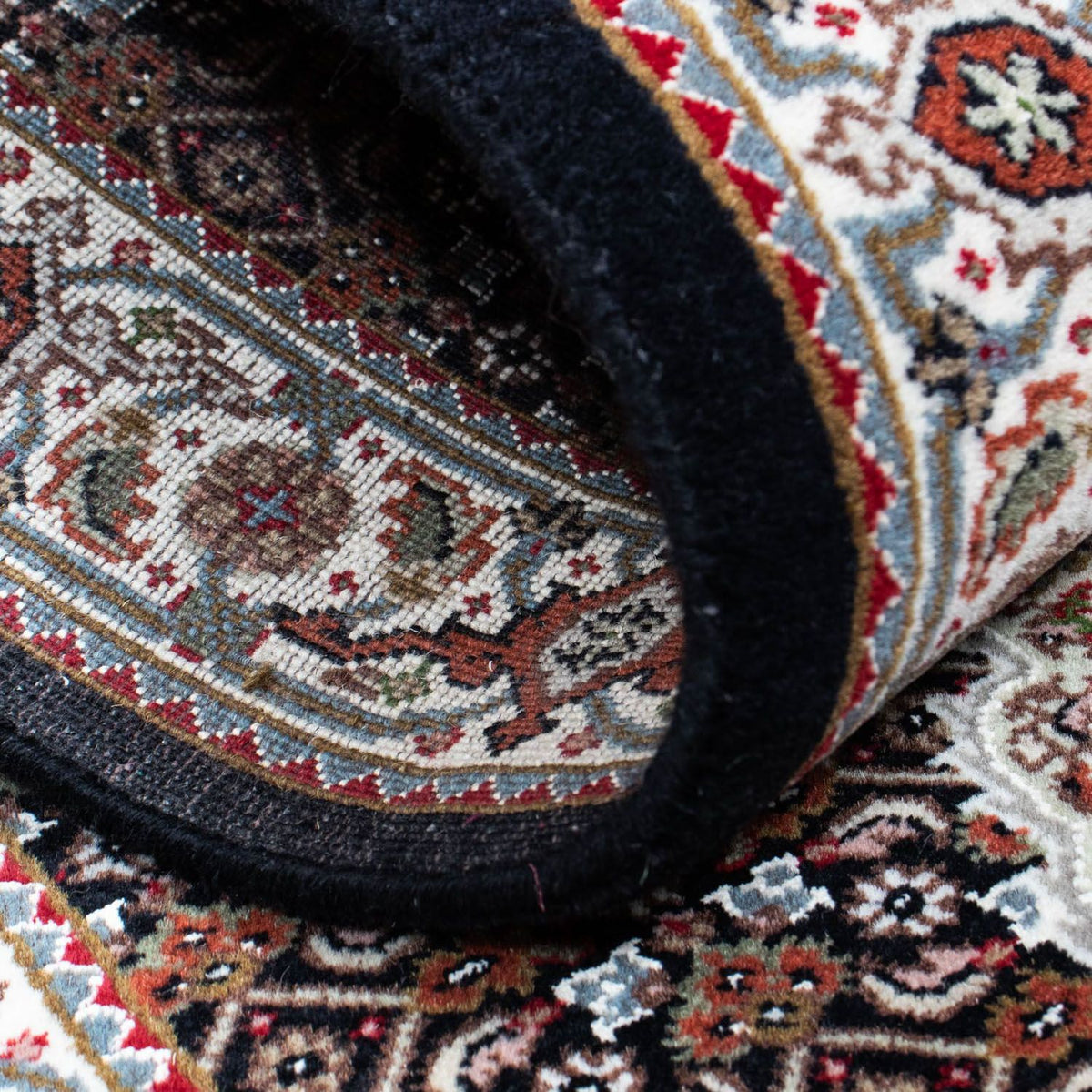 Løber Persisk tæppe - Tabriz - 396 x 82 cm - mørkeblå