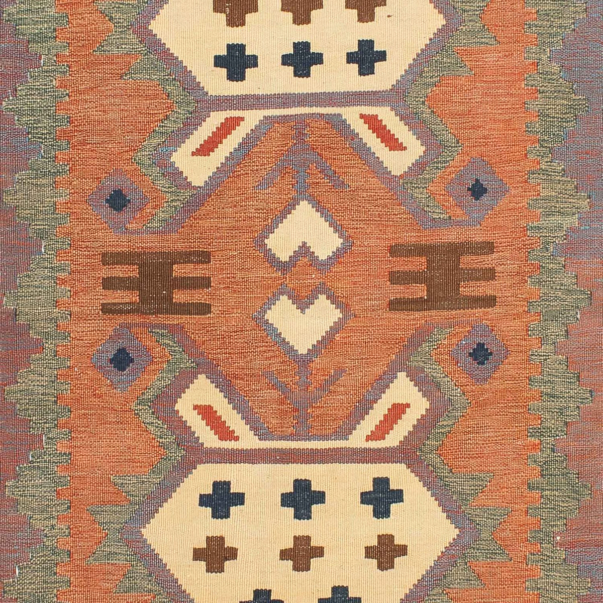 Kelim-tæppe - orientalsk - 205 x 144 cm - flerfarvet