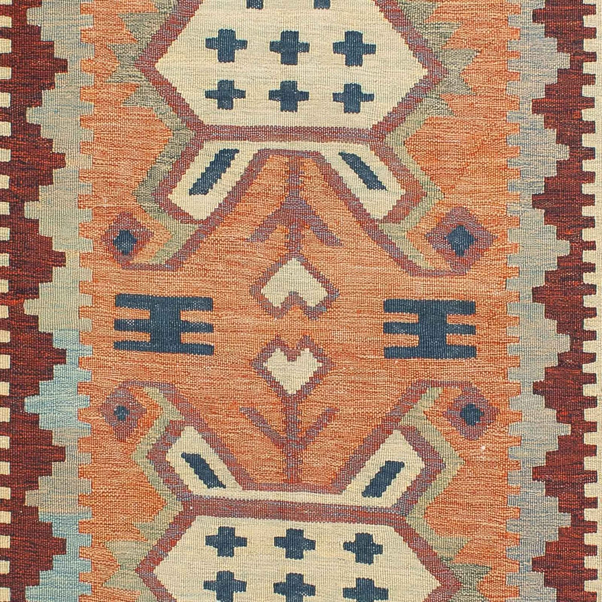 Kelim-tæppe - orientalsk - 208 x 143 cm - flerfarvet