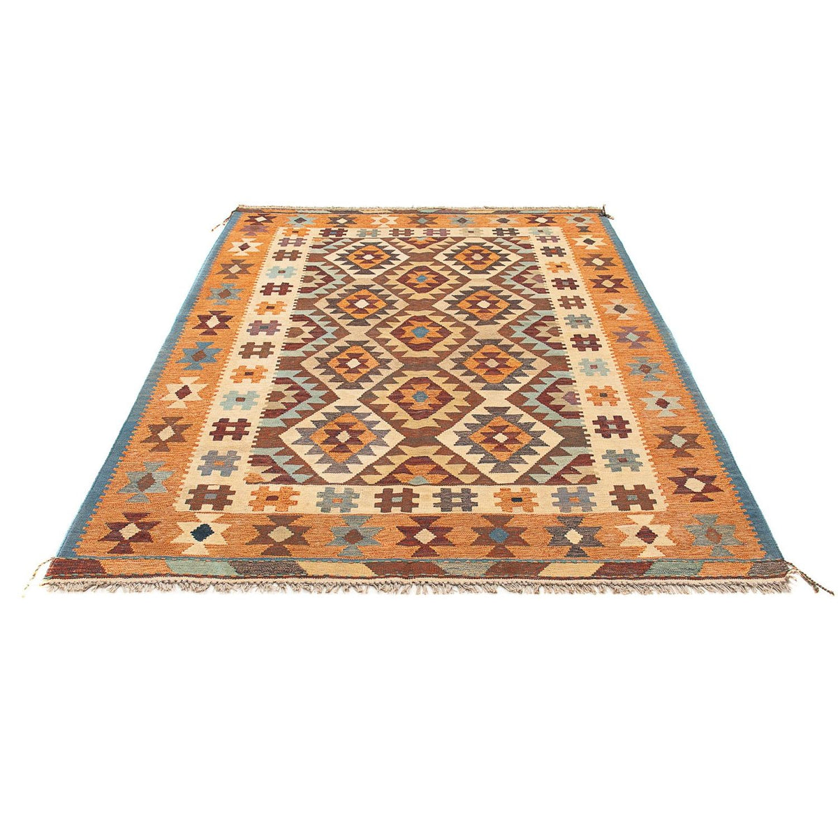 Kelim-tæppe - orientalsk - 208 x 154 cm - flerfarvet