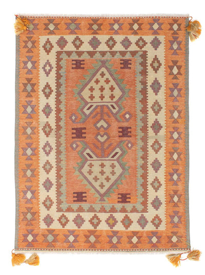 Moderne kilim Tæppe 150x203cm - Uldtæppe