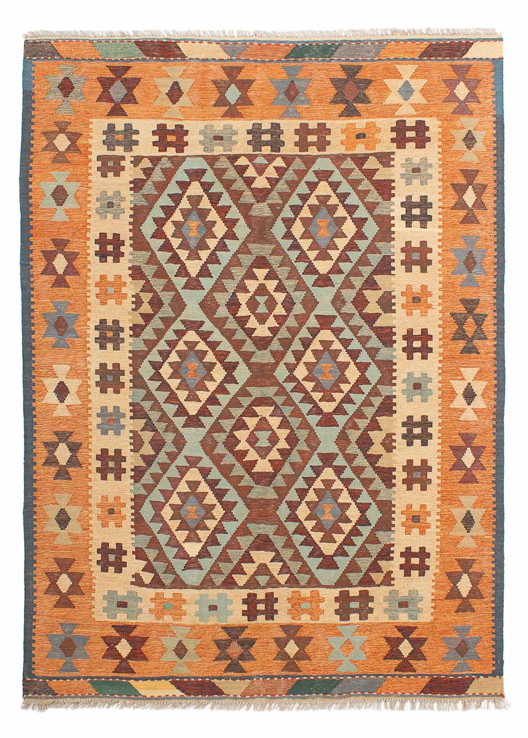 Kelim-tæppe - orientalsk - 208 x 150 cm - flerfarvet