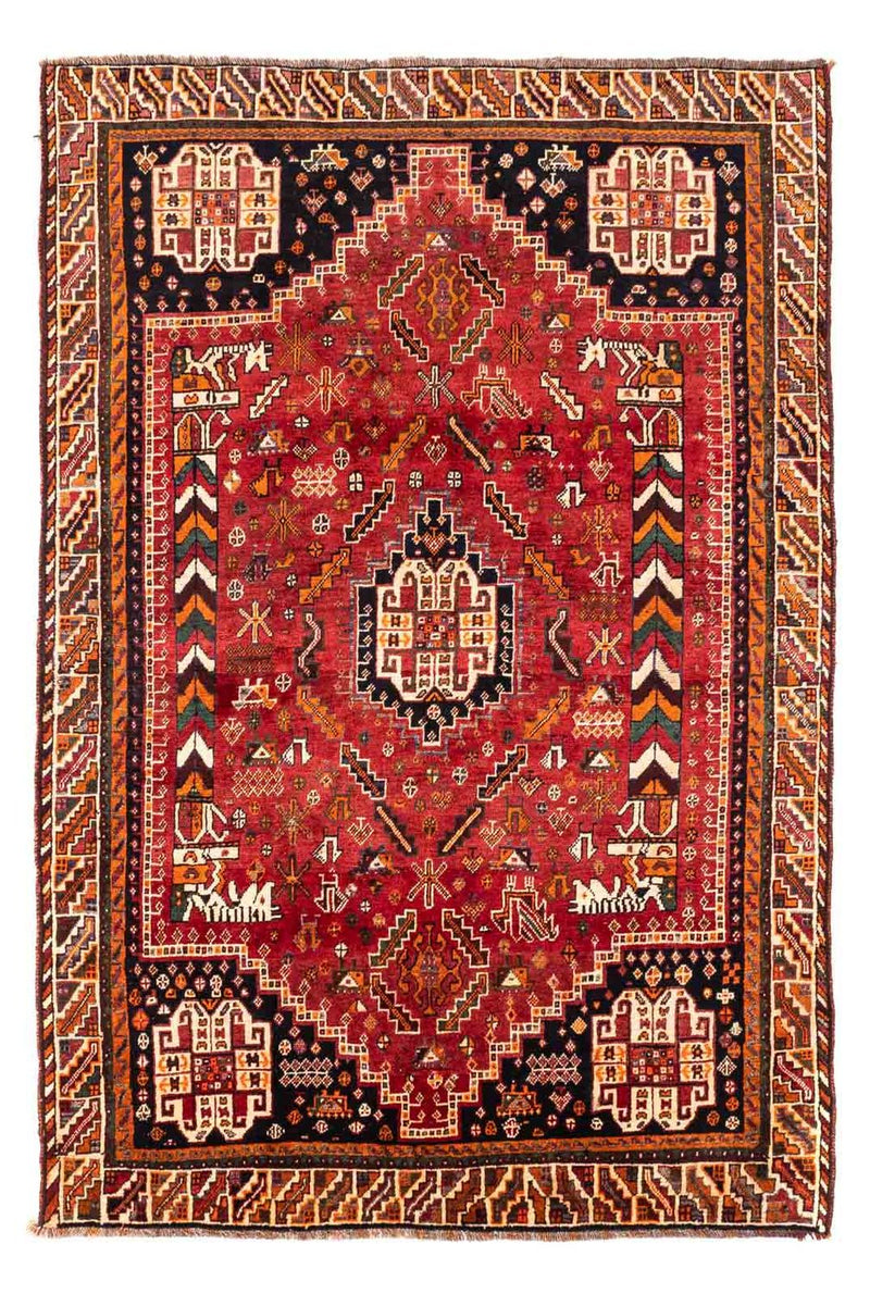 Persisk tæppe - Nomadisk - 234 x 155 cm - mørkerød