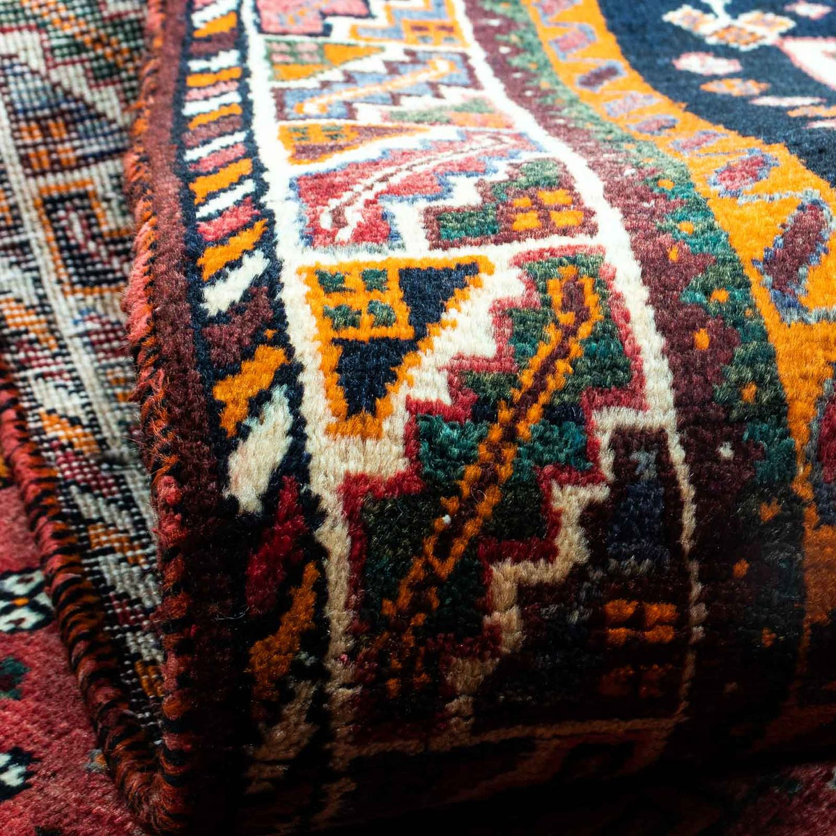 Persisk tæppe - Nomadisk - 234 x 155 cm - mørkerød
