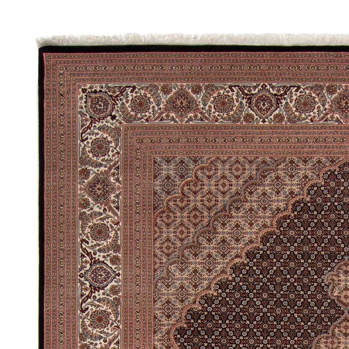 Persisk tæppe - Tabriz - 346 x 253 cm - mørkeblå