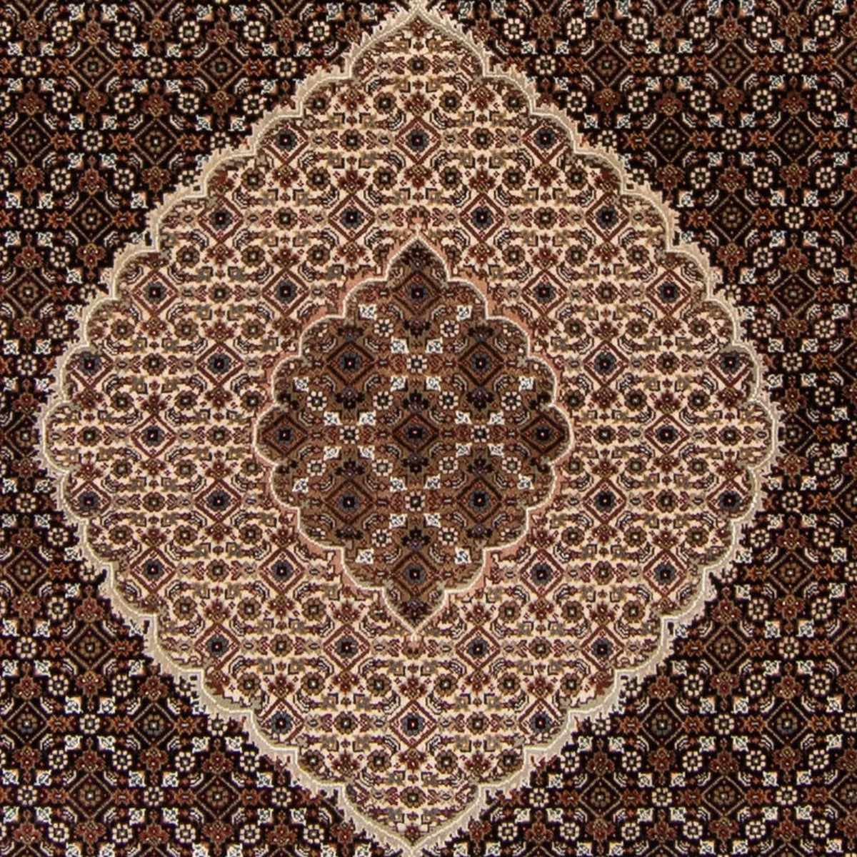 Persisk tæppe - Tabriz - 252 x 251 cm - mørkeblå