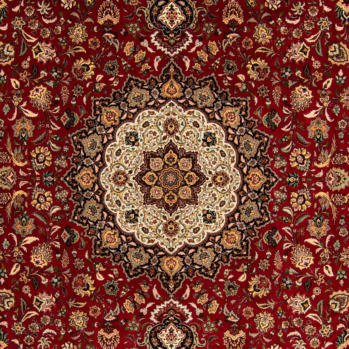 Persisk tæppe - Tabriz - Royal - 411 x 304 cm - mørkerød