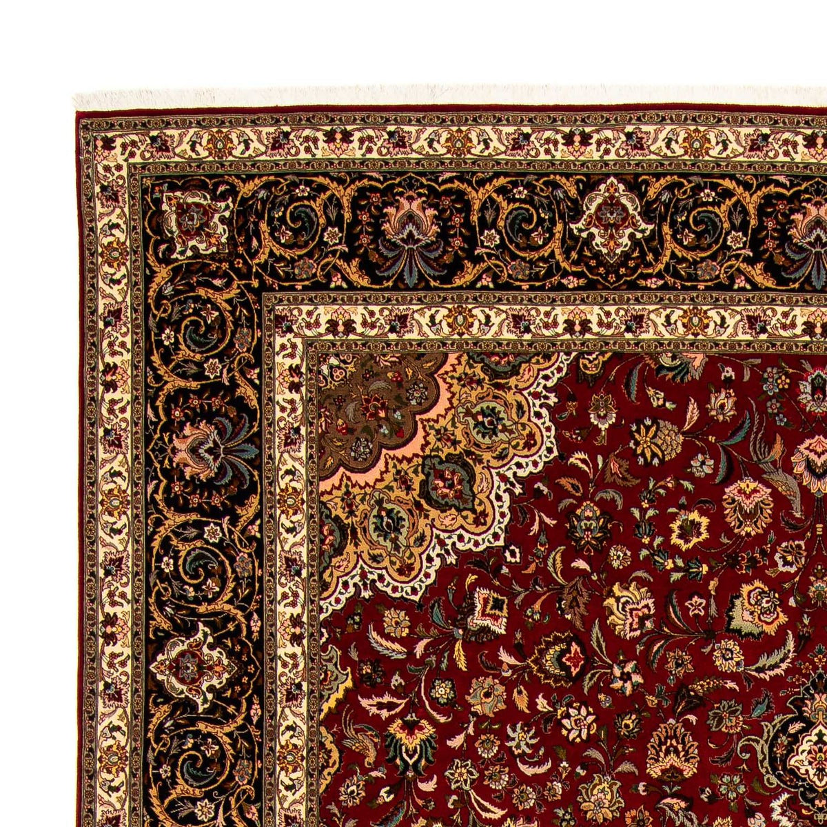 Persisk tæppe - Tabriz - Royal - 411 x 304 cm - mørkerød