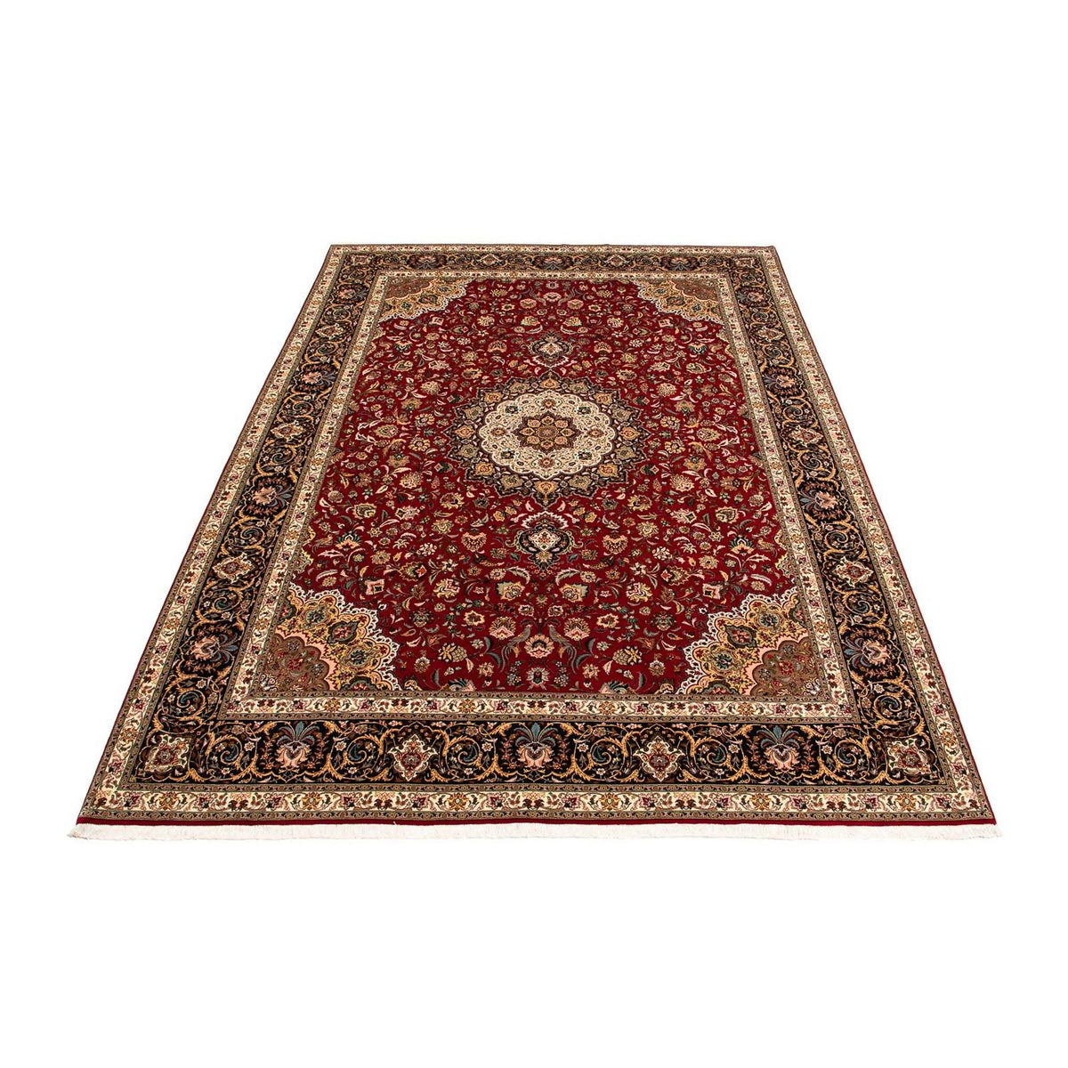 Persisk tæppe - Tabriz - Royal - 411 x 304 cm - mørkerød