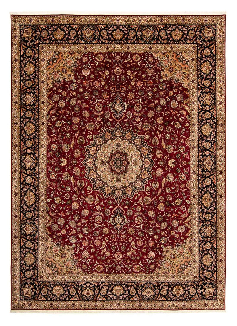 Persisk tæppe - Tabriz - Royal - 393 x 298 cm - mørkerød