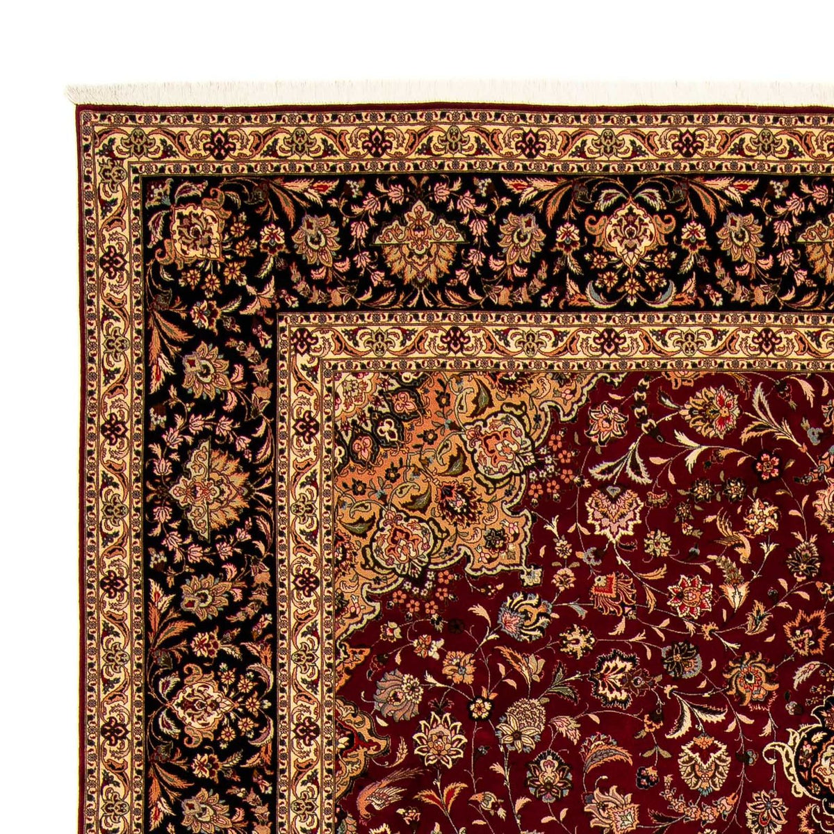 Persisk tæppe - Tabriz - Royal - 393 x 298 cm - mørkerød