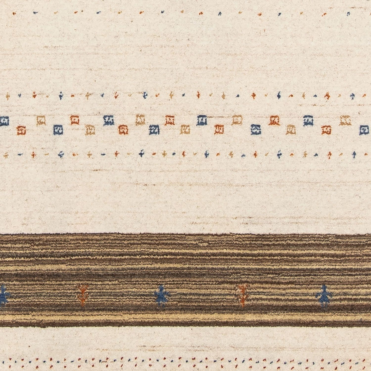 Gabbeh Tæppe - Loribaft Persisk - 205 x 142 cm - mørkebrun