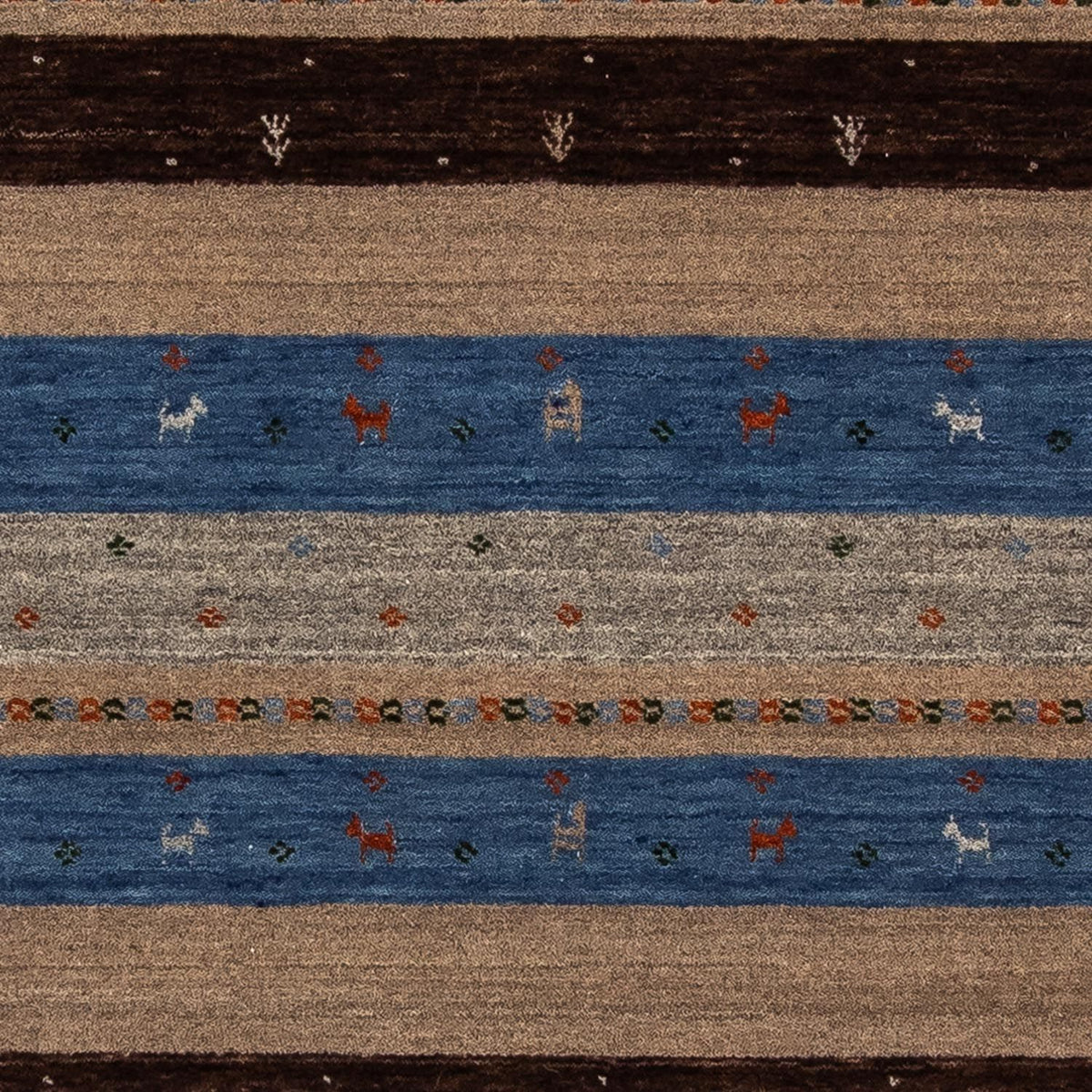 Gabbeh Tæppe - Loribaft Persisk - 204 x 142 cm - mørkeblå