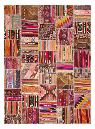 Patchwork-tæppe 216x300cm - Uldtæppe