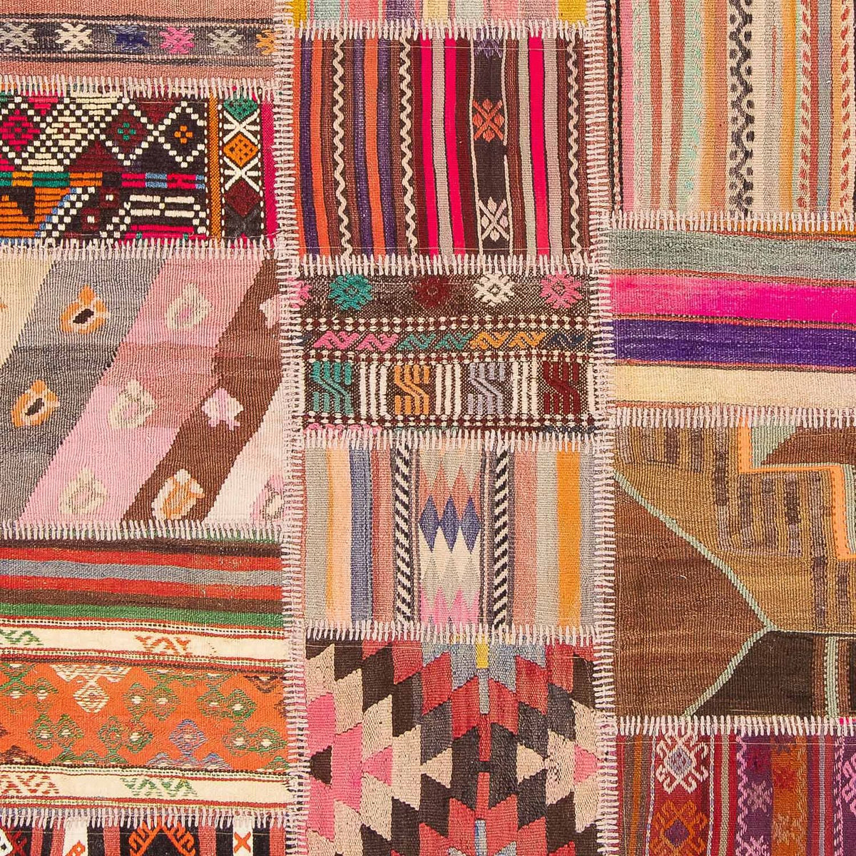 Patchwork-tæppe - 300 x 216 cm - flerfarvet