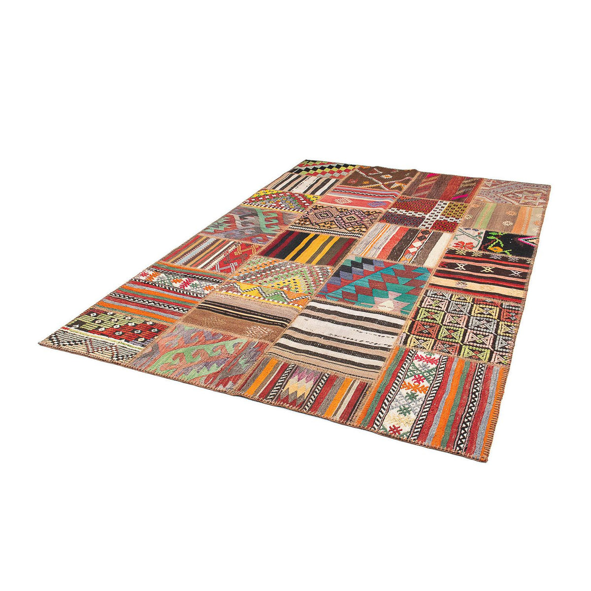 Patchwork-tæppe - 239 x 169 cm - flerfarvet