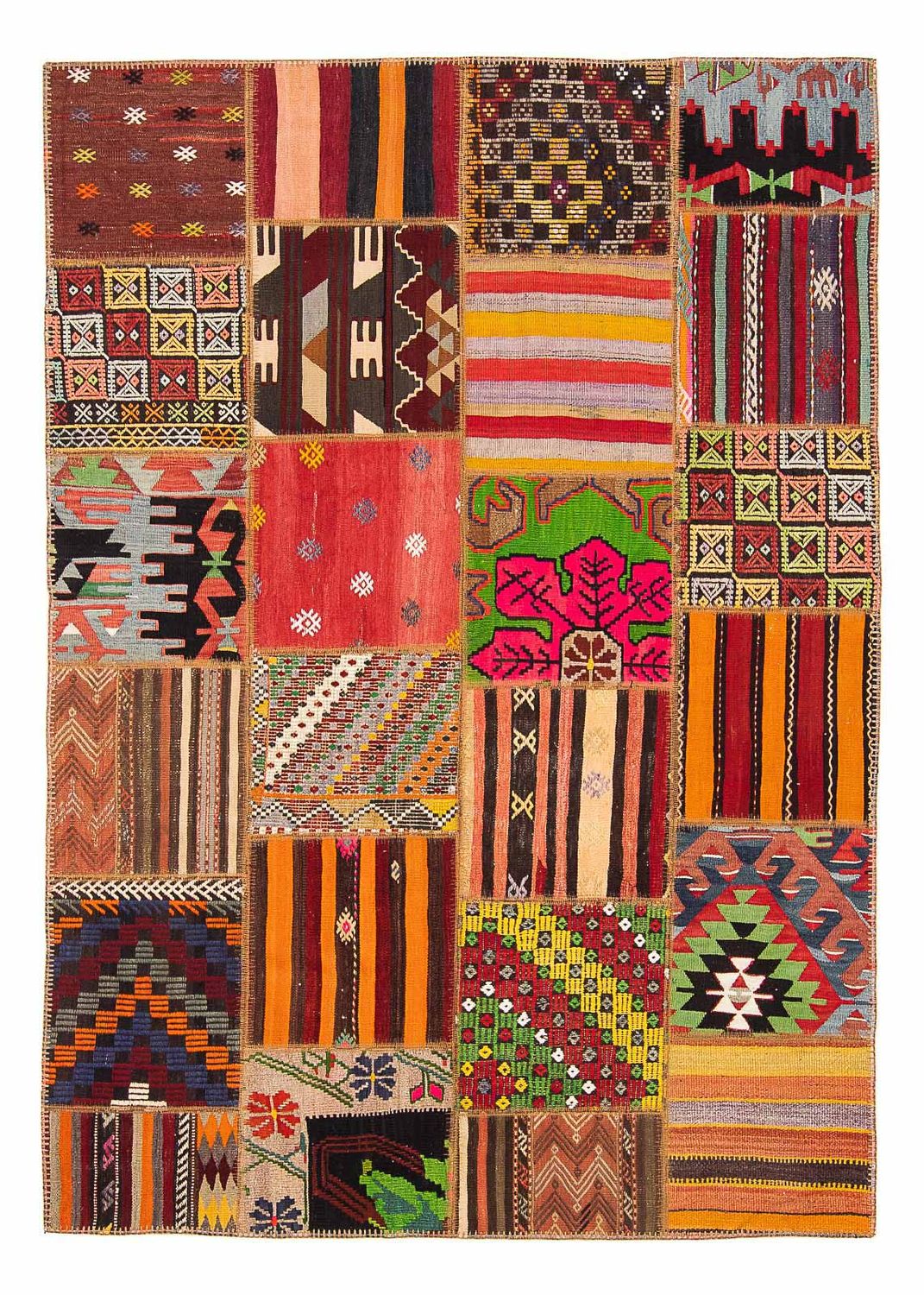 Patchwork-tæppe - 236 x 169 cm - flerfarvet