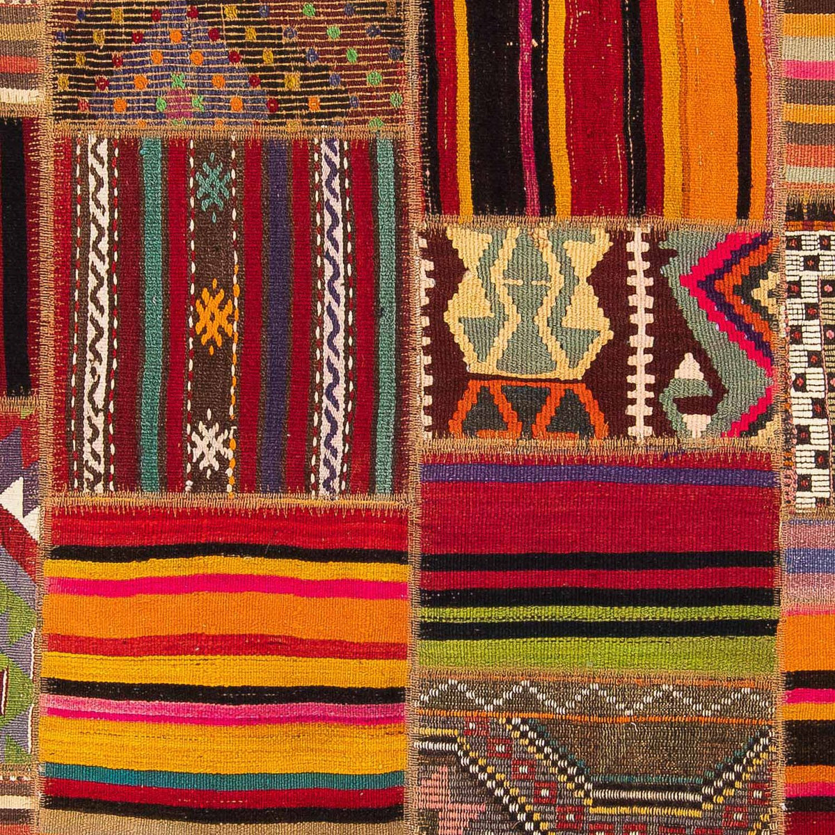 Patchwork-tæppe - 237 x 170 cm - flerfarvet
