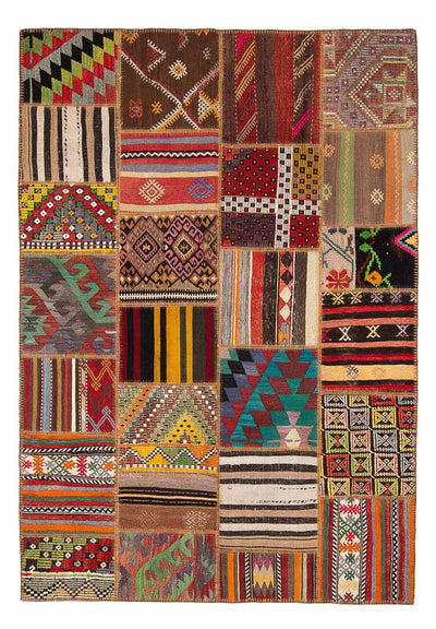Patchwork-tæppe 170x240cm - Uldtæppe