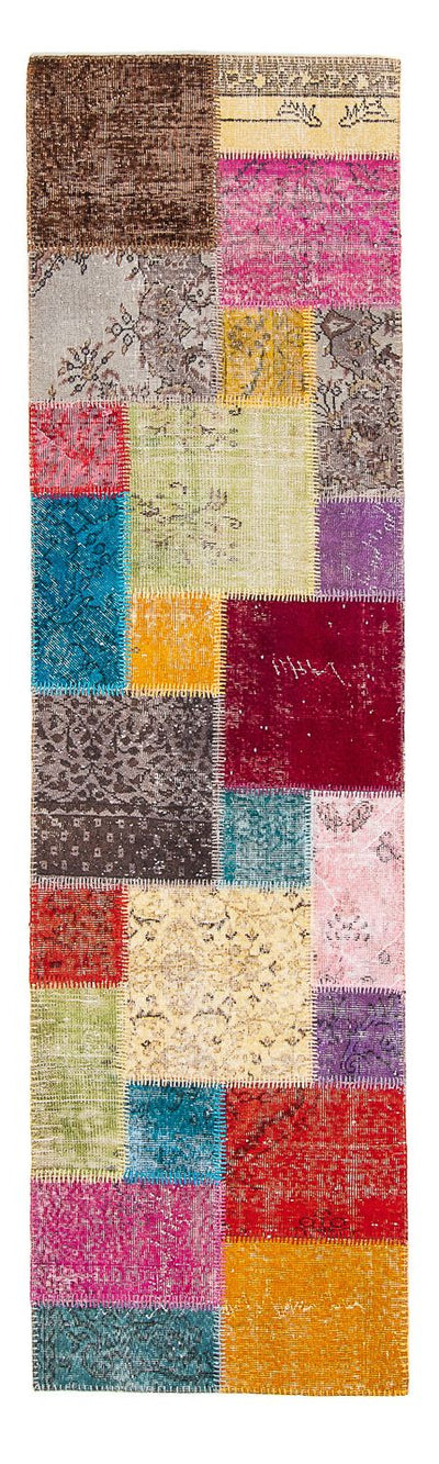 Patchwork-tæppe 85x300cm - Uldtæppe