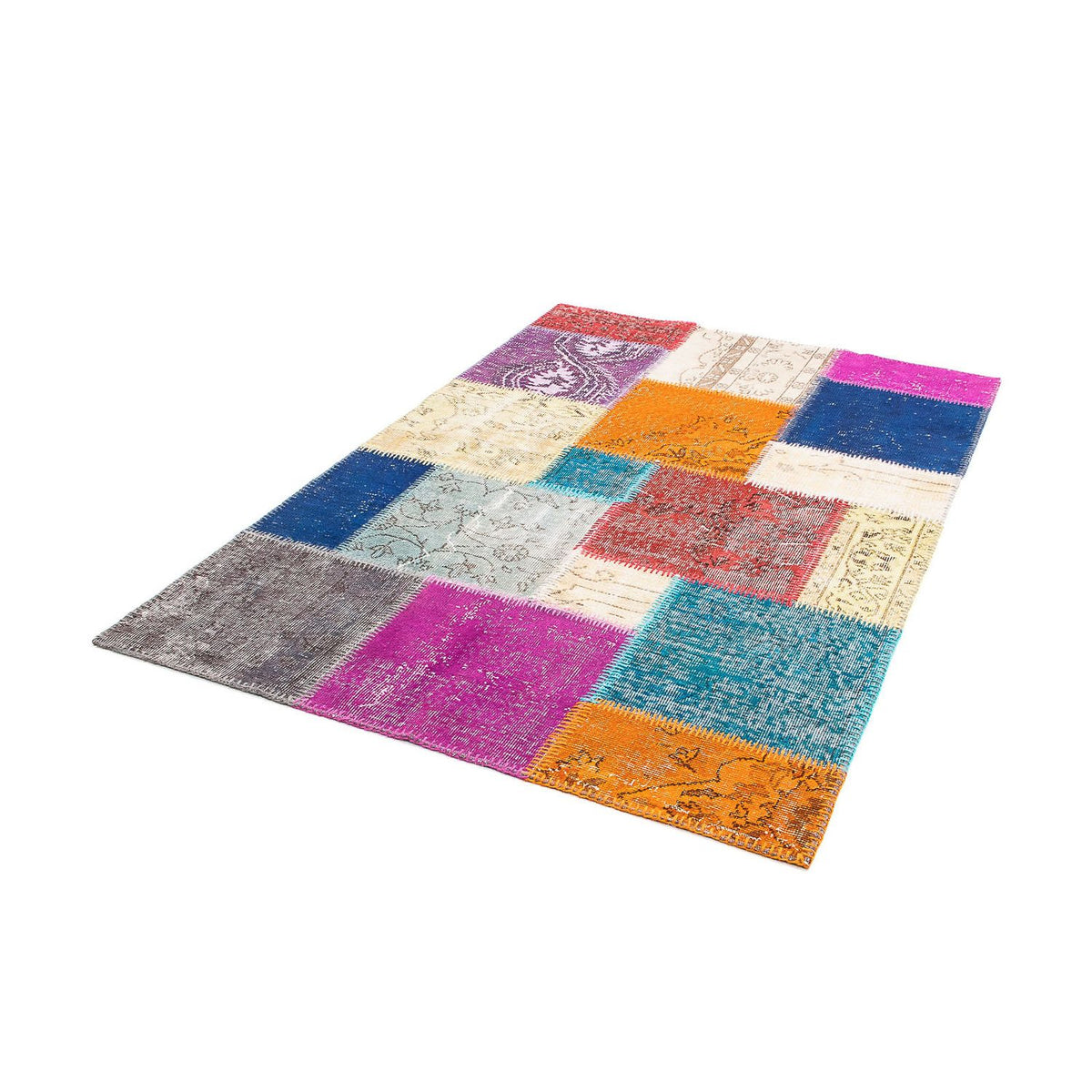 Patchwork-tæppe - 185 x 123 cm - flerfarvet