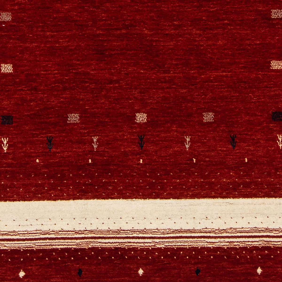 Gabbeh Tæppe - Loribaft Persisk - 204 x 142 cm - rød