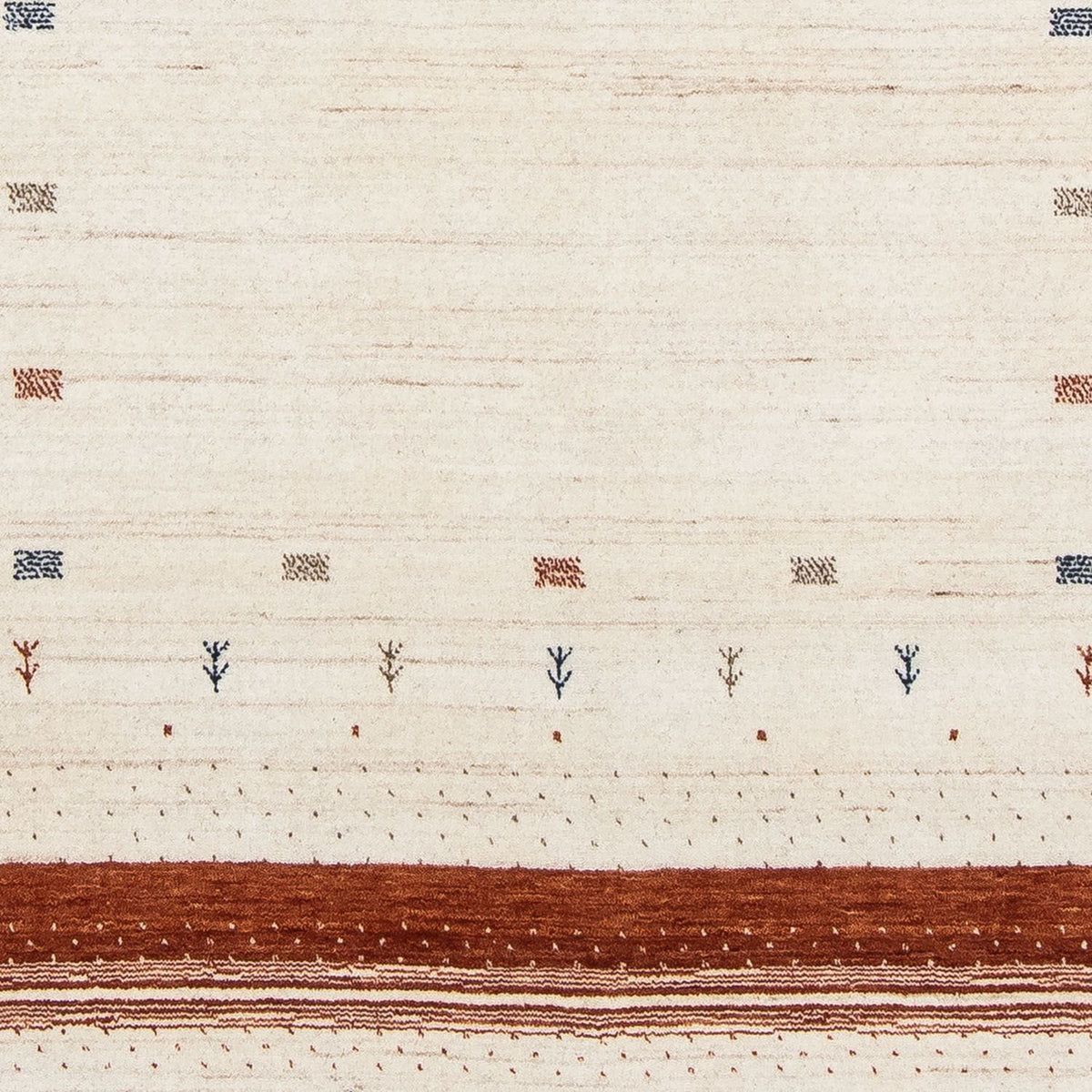 Gabbeh Tæppe - Loribaft Persisk - 201 x 146 cm - beige