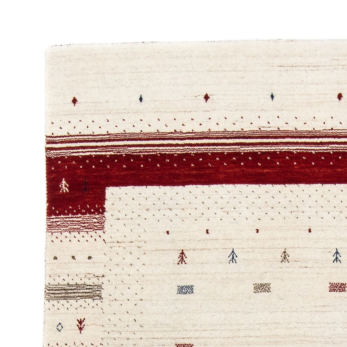 Gabbeh Tæppe - Loribaft Persisk - 198 x 140 cm - beige