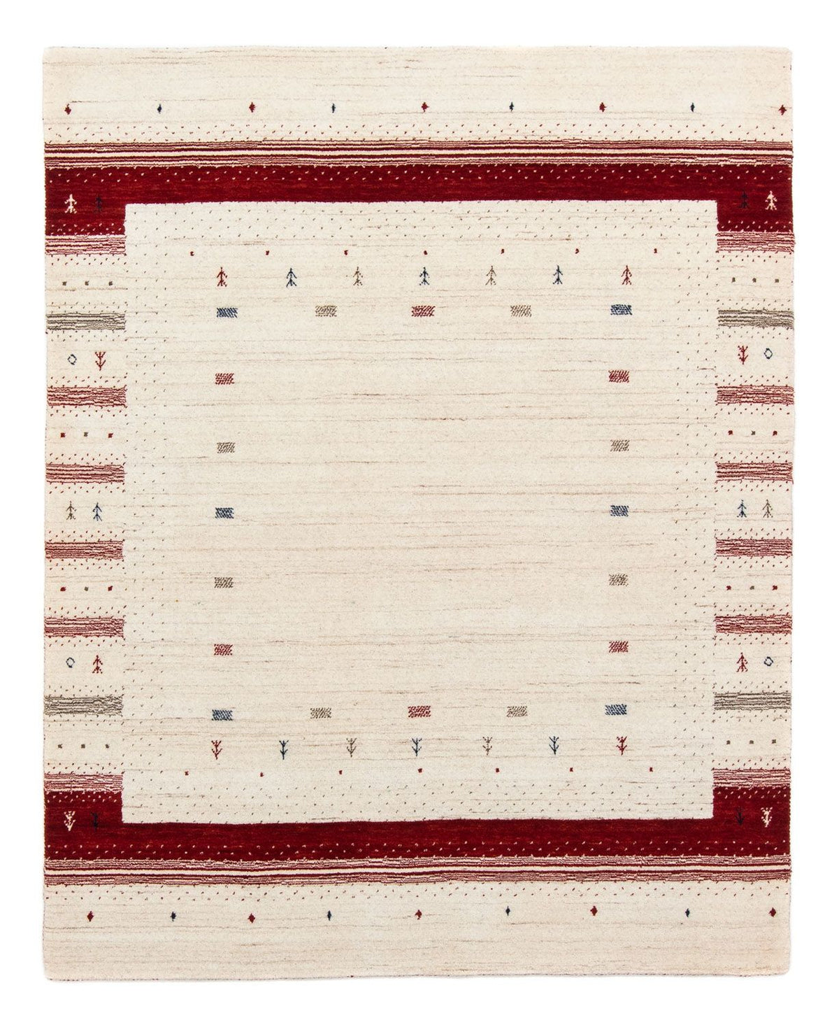 Gabbeh Tæppe - Loribaft Persisk - 198 x 145 cm - beige