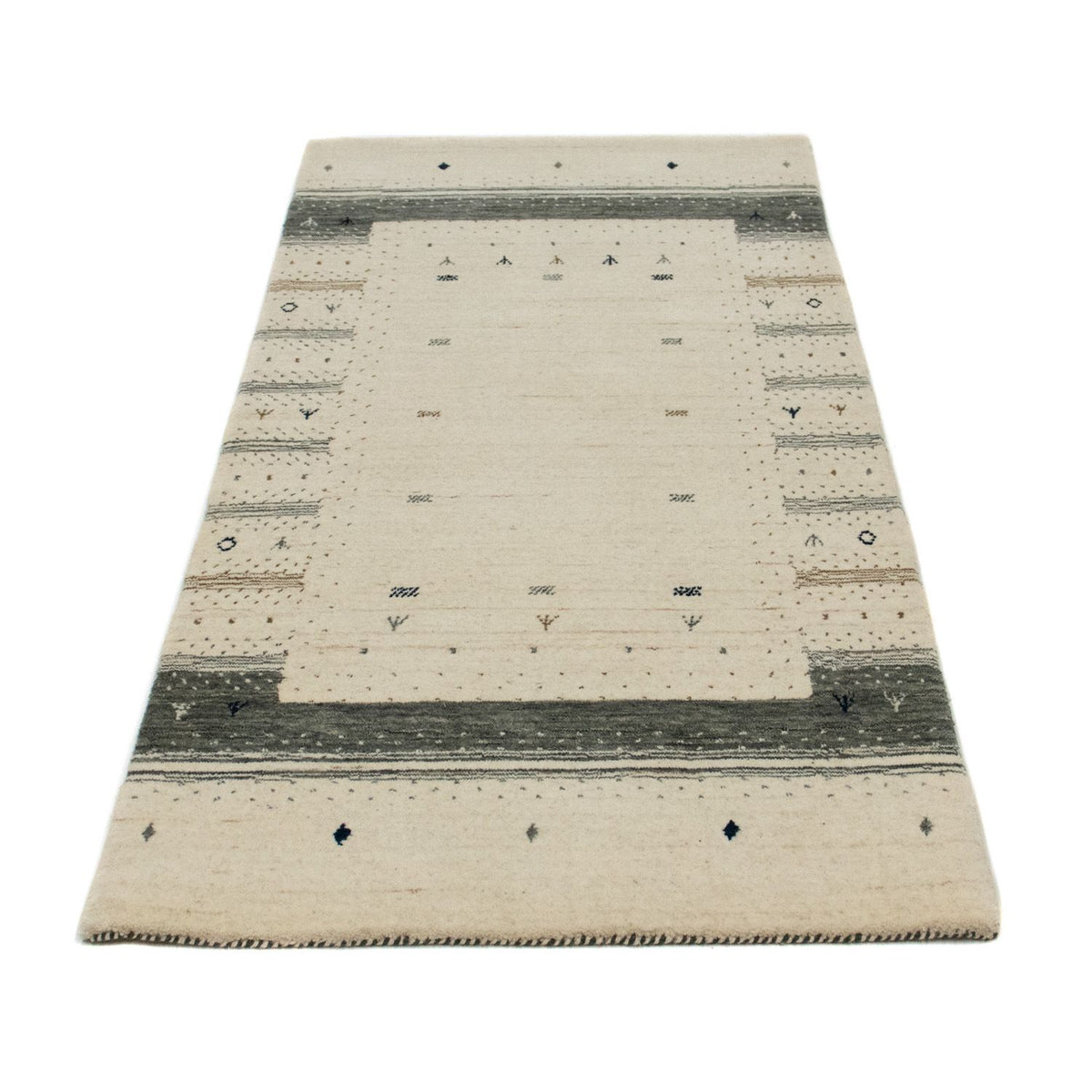 Gabbeh Tæppe - Loribaft Persisk - 146 x 72 cm - beige