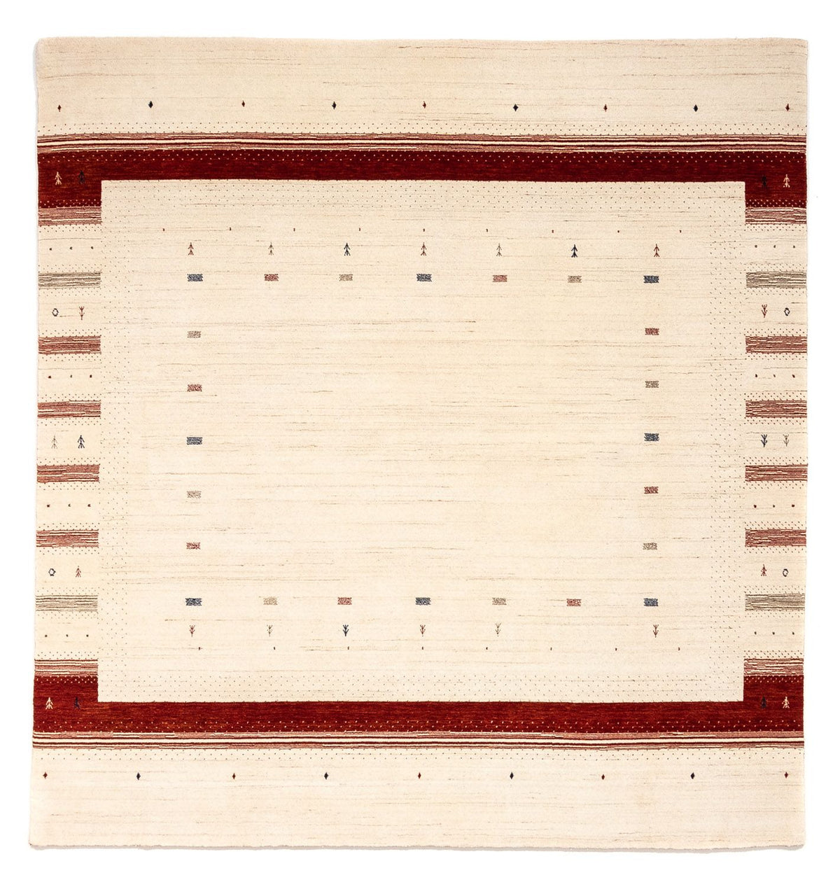 Gabbeh Tæppe - Loribaft Persisk firkantet - 255 x 255 cm - beige